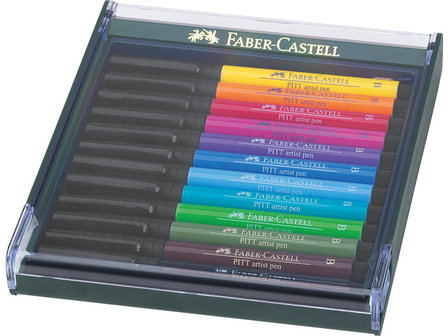  Faber-Castell Pitt Artist Pen Brush set 12 stuks basic