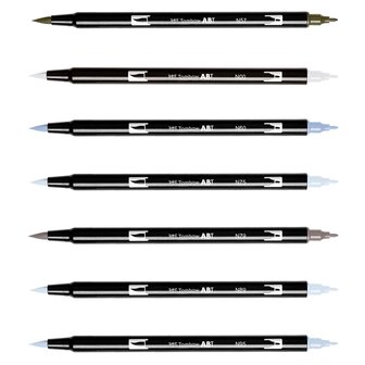 Tombow ABT Dual Brush Pen Grijstinten