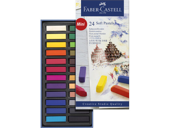 Faber-Castell Pastelkrijt Creative Studio softpastel set 24 halve lengte