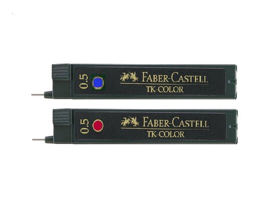 Faber-Castell vulpotlood vullingen 0.5mm rood en blauw