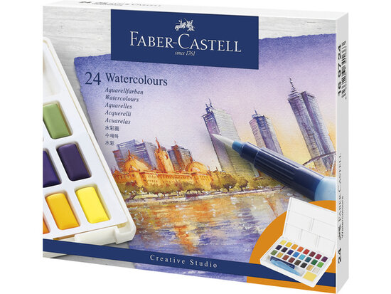 Faber-Castell Aquarel verf in box met 24 kleuren
