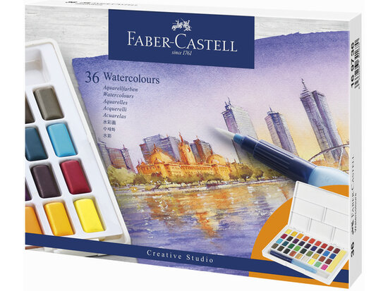 Faber-Castell Aquarel verf in box met 36 kleuren