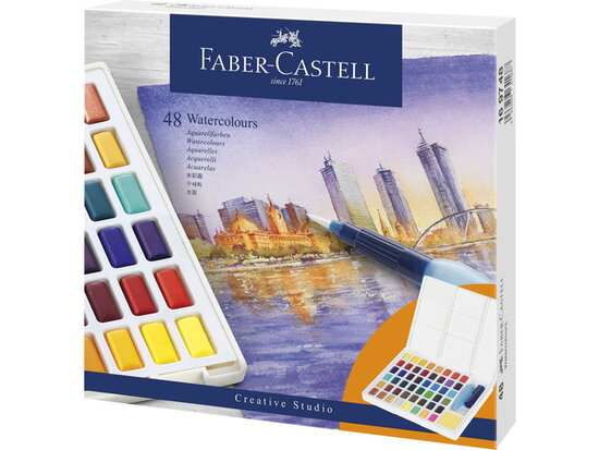 Faber-Castell Aquarel verf in box met 48 kleuren