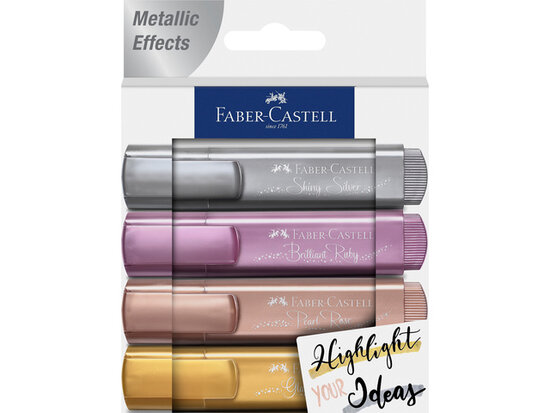 Faber-Castell Tekstmarker metallic zilver/goud/brons/roze