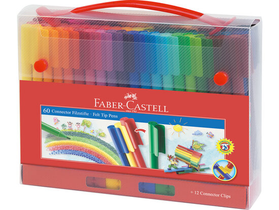 Faber-Castell Connector viltstiften in koffer 60 stuks