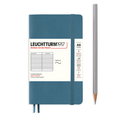 Leuchtturm A6 Pocket Softcover Notitieboek Stone Blue