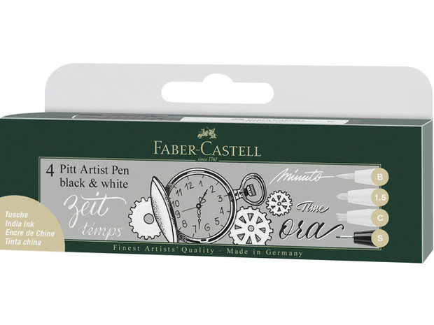 Faber-Castell set Pitt Artist Pen zwart en wit