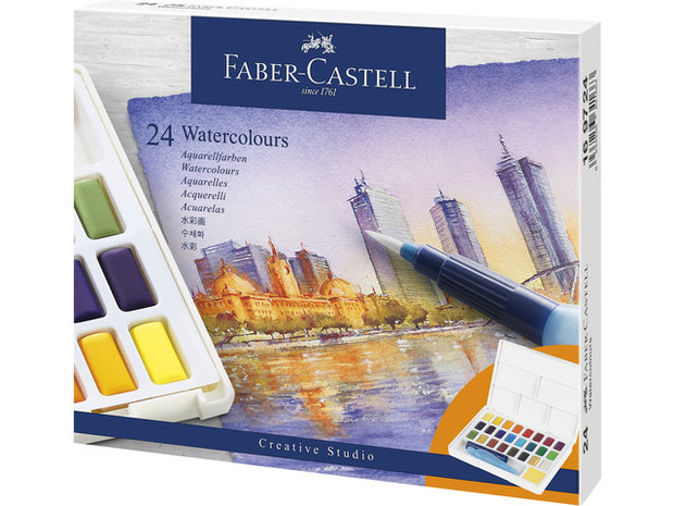 Faber-Castell Aquarel verf in box met 24 kleuren