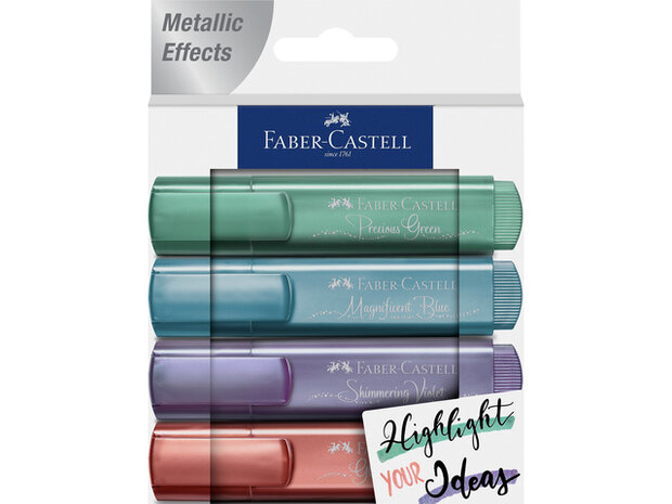 Faber-Castell Tekstmarker metallic rood/lila/blauw/groen