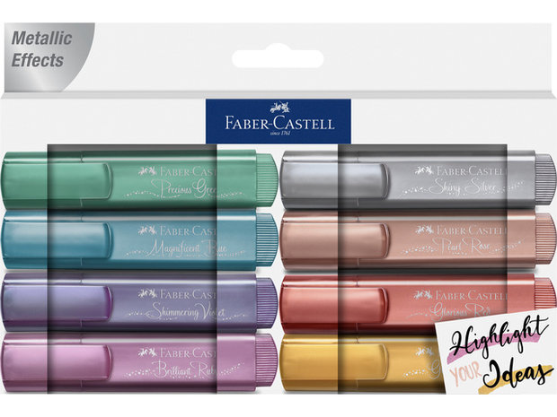 Faber-Castell Tekstmarker metallic set 8 delig