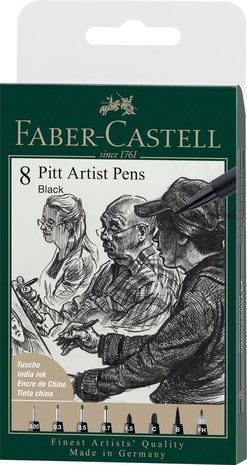 Faber-Castell Pitt Artist pen set 8 stuks