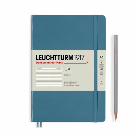 Leuchtturm A5 Medium Softcover Notitieboek Stone Blue