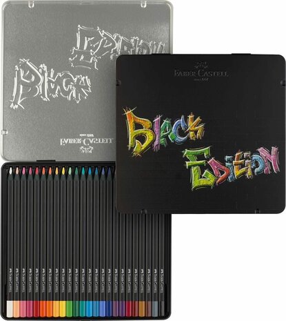 Faber-Castell Black Edition Kleurpotloden blik a 24 stuks
